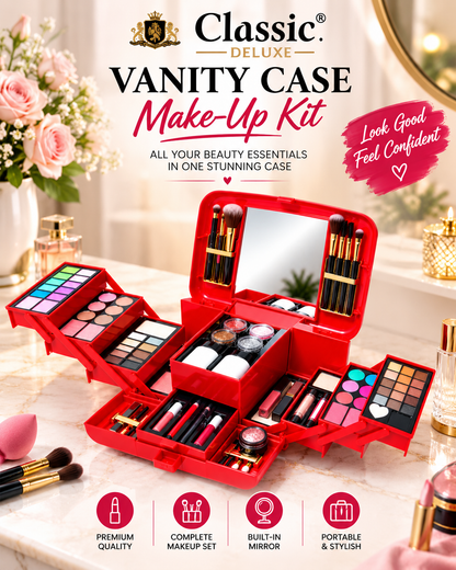 Classic Deluxe Complete Makeup Vanity Case Kit
