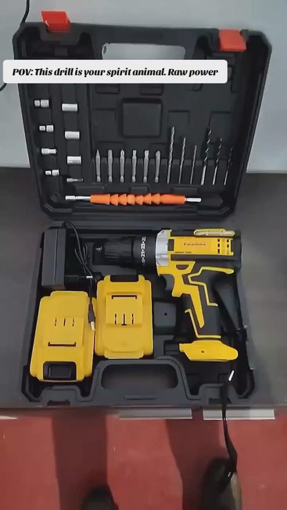 Cordless Rechargeable Drill Machine – 36-Piece Tool Kit