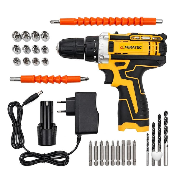 Cordless Rechargeable Drill Machine – 36-Piece Tool Kit